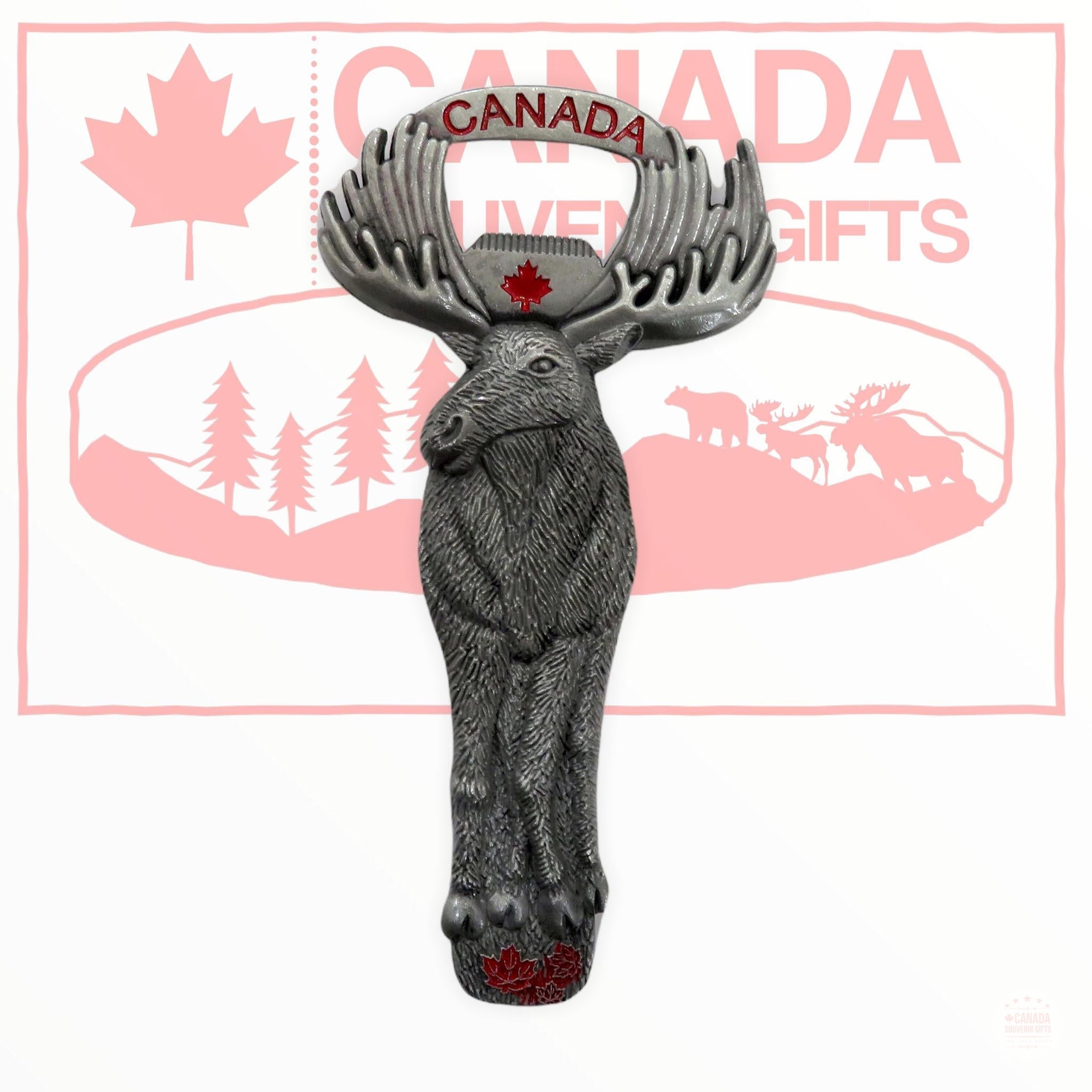 Canada Moose 3D Metal Bottle Opener - Canadian Souvenir Gift