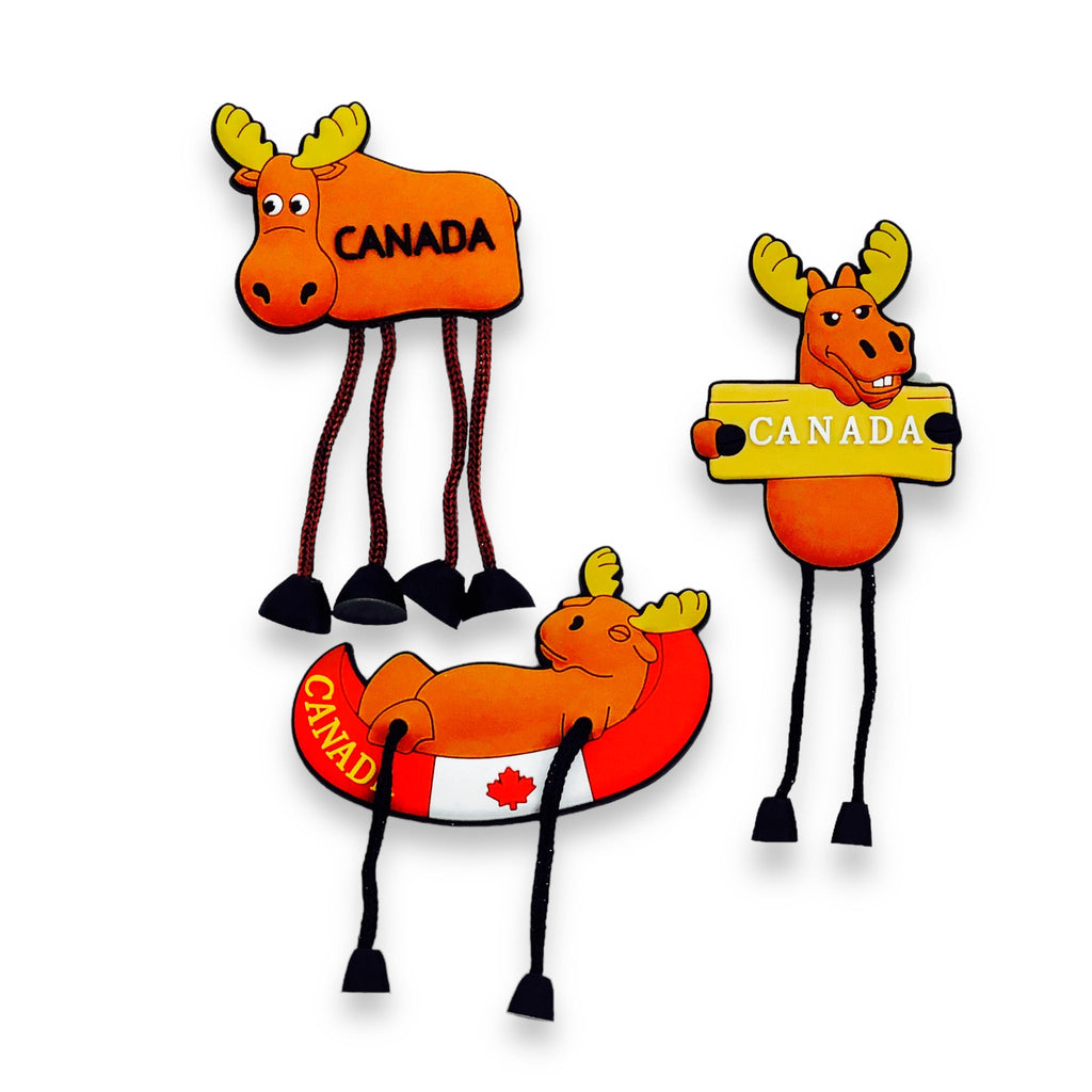 Canada Moose Magnet w/ Dangling Arms and Legs