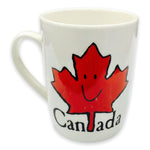 Canada Mug - Red Maple Leaf with Smile Coffee Cup Ceramic 13oz for Tea or Hot Chocolate Drinks