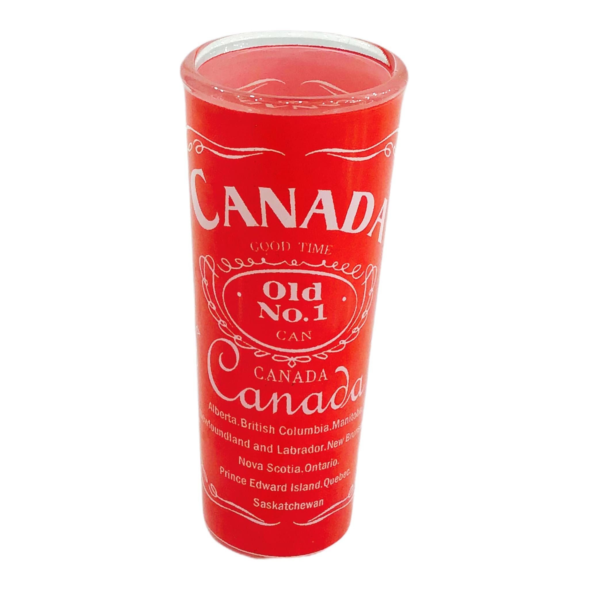 Canada Old No.1 Shot Glass, Tequila Shooter, Tall Heavy Base Frosty Glass, Mezcal Vodka and Liquor Mini Cups, 2 oz.