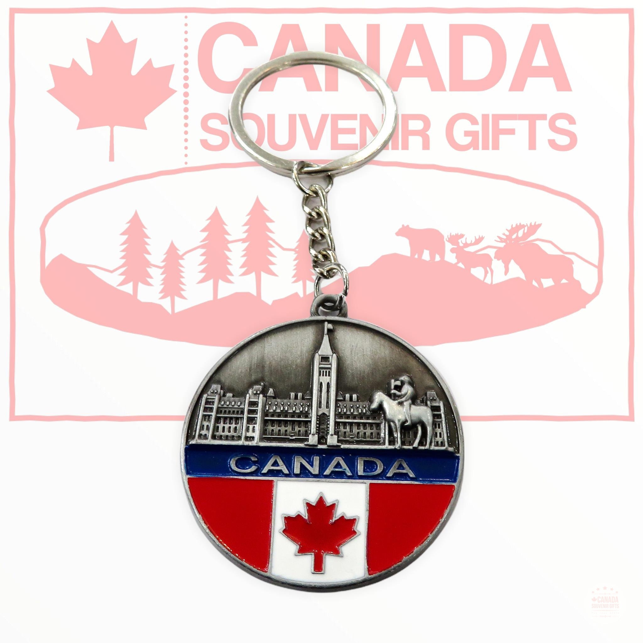 Canada Parliament Building Keychain | Canadian National Flag Key Holde