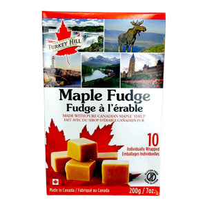 Canada Pure Maple Cream Fudge ( 1 Box of 200g - 10 Individually Wrapped Creamy Fudged Squares ) Made of Canada's Pure Maple Syrup