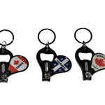 Canada Quebec Montreal Nail Clipper Bottle Opener Keychains 3pcs