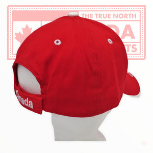 Canada Red Baseball Cap - White Embroidery Maple Leaf Hat - Canadian Gift