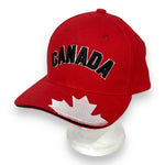 Canada Red Baseball Cap w/ White Embroidered Maple Leaf