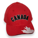 Canada Red Baseball Cap w/ White Embroidered Maple Leaf