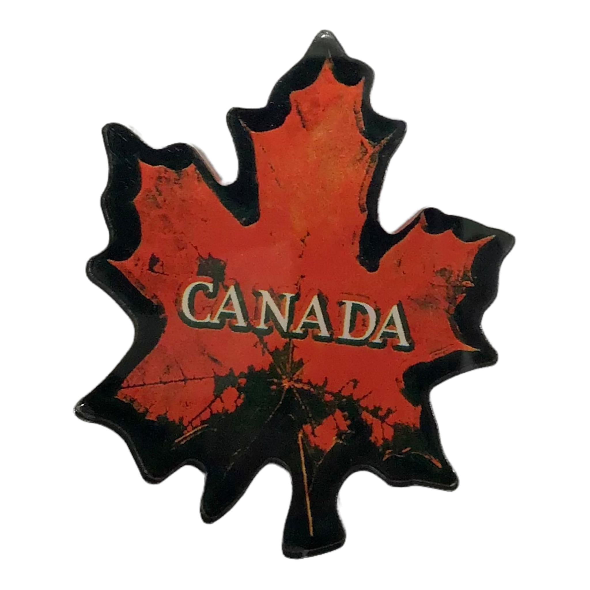 Canada Red Maple Leaf Clear Acrylic Fridge Magnet