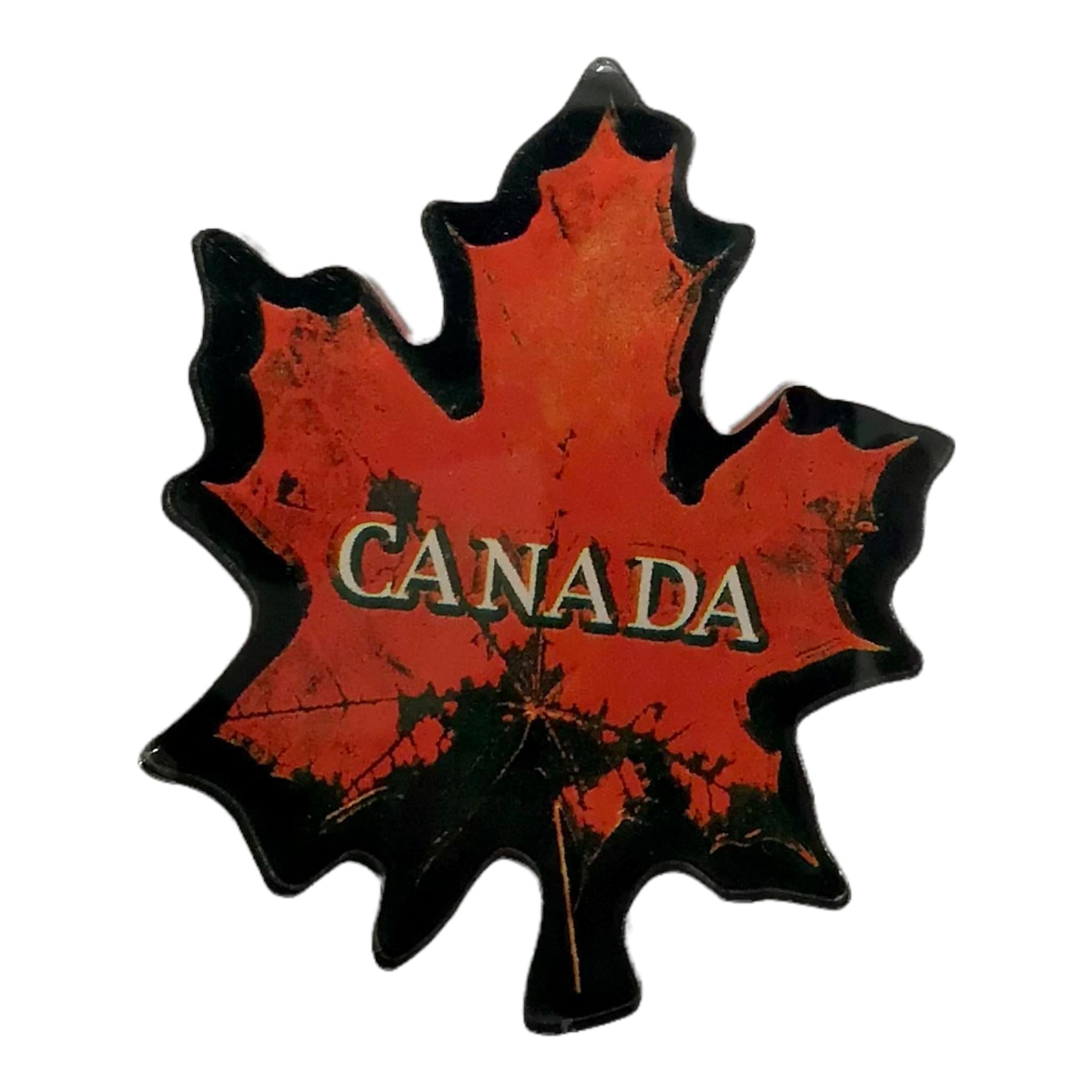Canada Red Maple Leaf Clear Acrylic Fridge Magnet