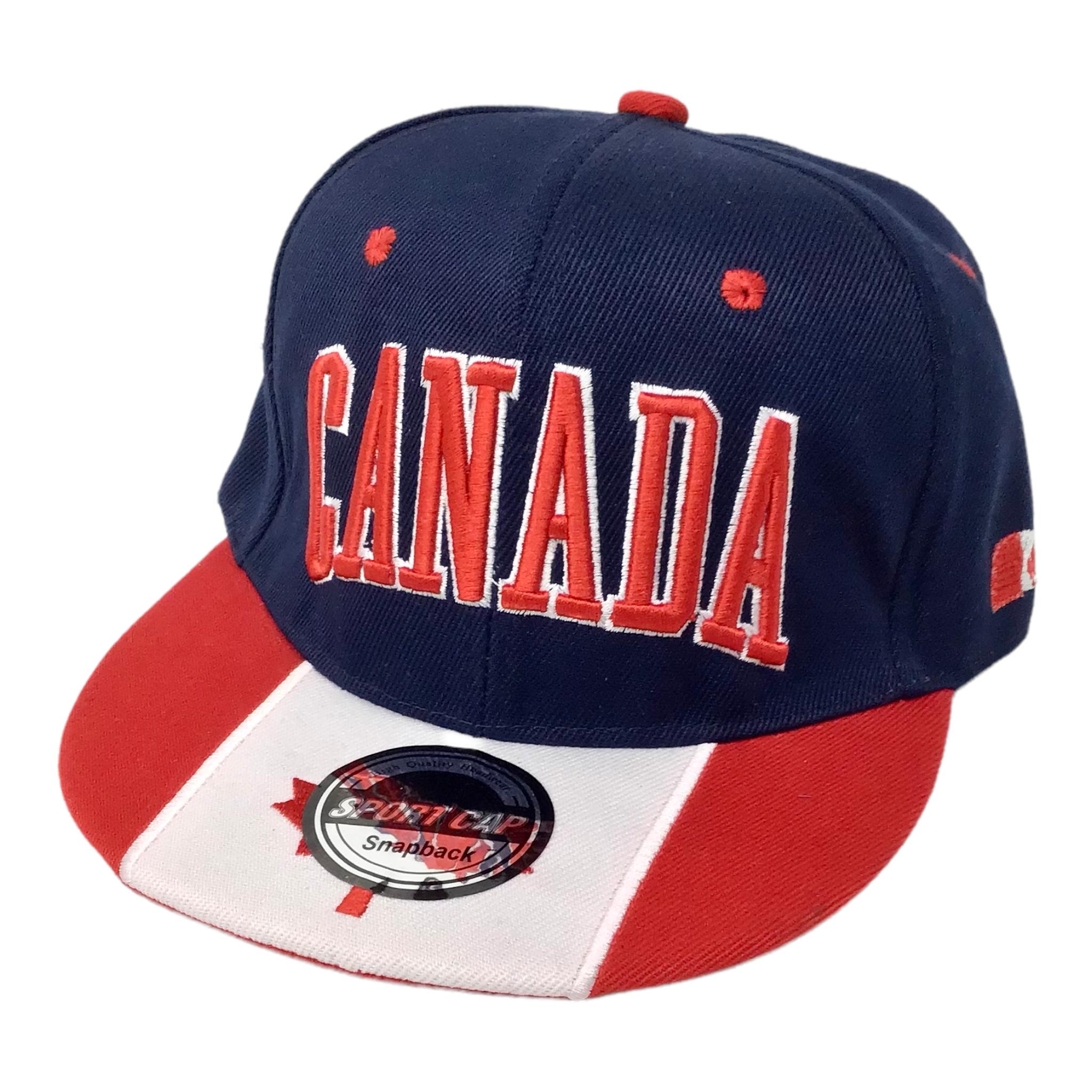 Canada Red White Navy Baseball Cap - Embroidery Canada Hat - Canadian Flag Themed