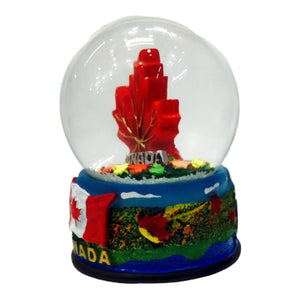 Canada Vintage Landmark Scenic with Red Maple Leaf Snow Globe 65mm