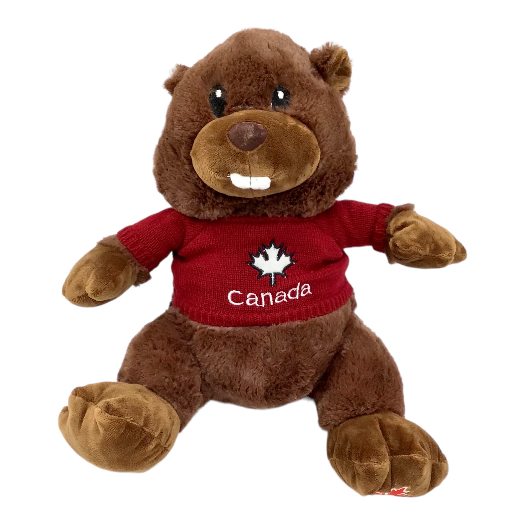 Canada Wild Life Animal Beaver Plush W/ Red Maple Leaf Sweater, Stuffed Animal, Plush Toy, Gifts for Kids, 13 Inches