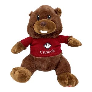 Canada Wild Life Animal Beaver Plush W/ Red Maple Leaf Sweater, Stuffed Animal, Plush Toy, Gifts for Kids, 13 Inches