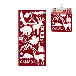 Canada Wild Life Scenic Vintage Beach Towel - Canadian Souvenir Collection Cotton Towel