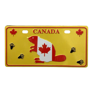 Canada flag theme fridge magnet. Moose - Beaver - Bear. 4”x2”