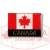 Canada maple Leaf Themed Refrigerator Magnet | Canadian National Flag Fridge Magnet | Golden Edge - Epoxy Finished