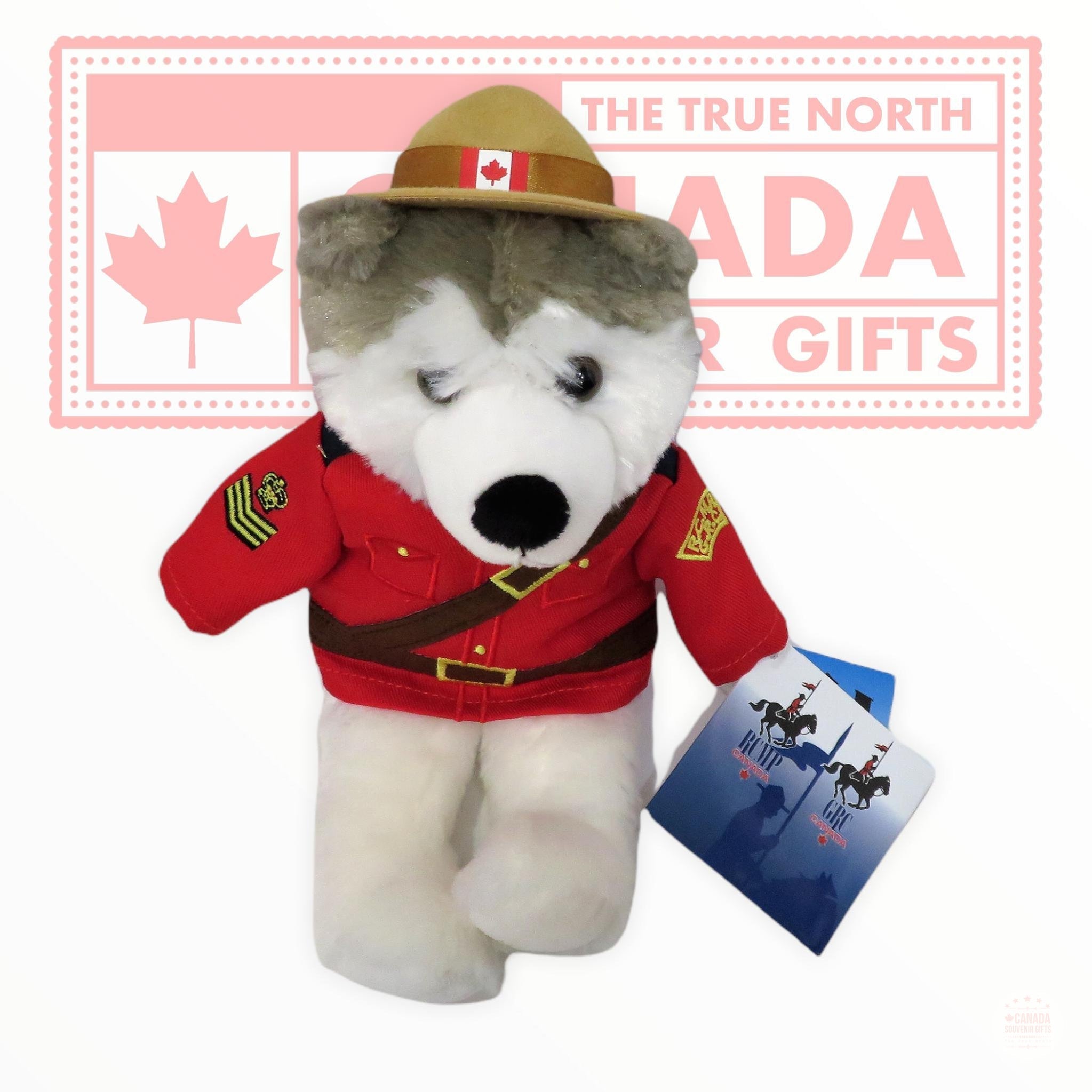 Canadian Mountie Wolf RCMP Cute Souvenir Plush Stuffed Animal Toy