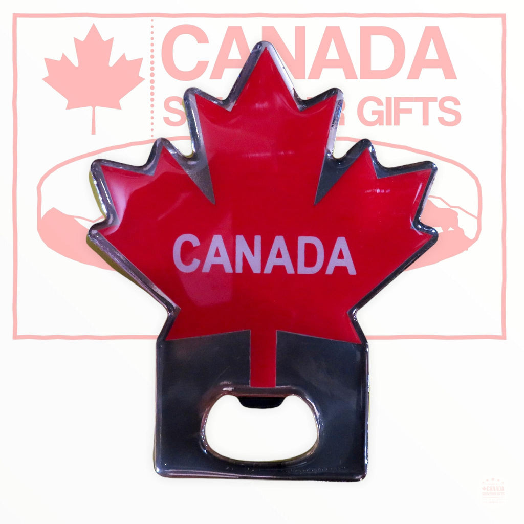 Canadian Red Maple Leaf Bottle Opener Fridge Magnet