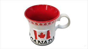Canadian Souvenir Mug (Coffee, Cider, Hot Chocolate, Tea Cup) (Inuit Carving & Colorful Map of Canada