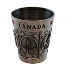 Canadian Vintage Metal Shot Glass in Silver or Bronze Variations Souvenir Gift