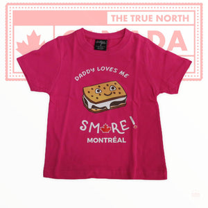 Daddy Loves Me Smore Montreal Kids T-Shirt 2-6 Years Old Girls Watermelon Color Casual Top Designed in Canada