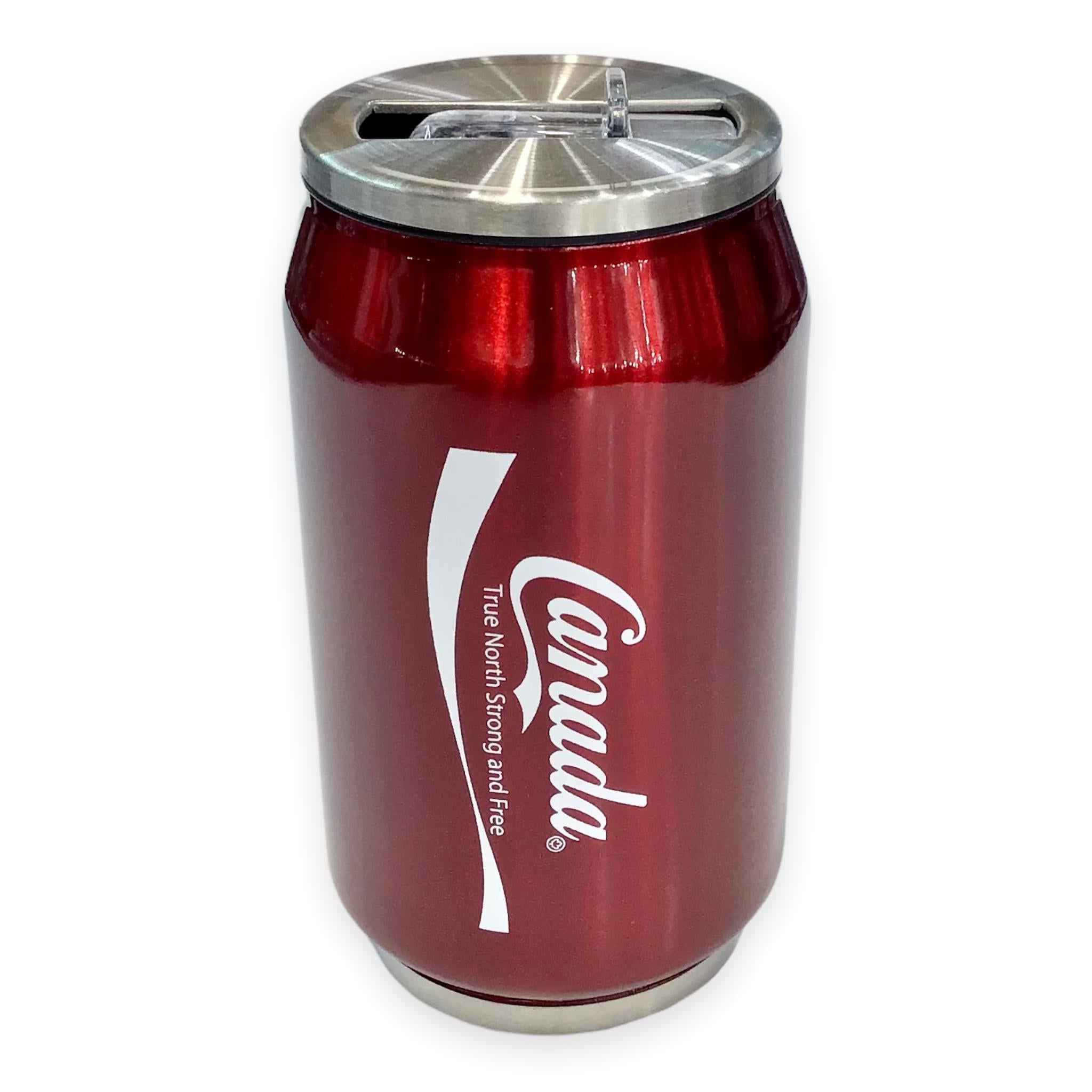 Double Wall Montreal Canada Stainless Steel Cola Can Shaped Sport 350 ML Water Bottle Vacuum Insulated Drinking Cup with Straw