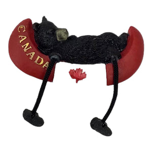 Fridge Magnet - Moose riding in Canoe - Bear riding in Canoe