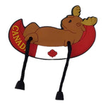 Fridge Magnet - Moose sleeping in Canada Canoe