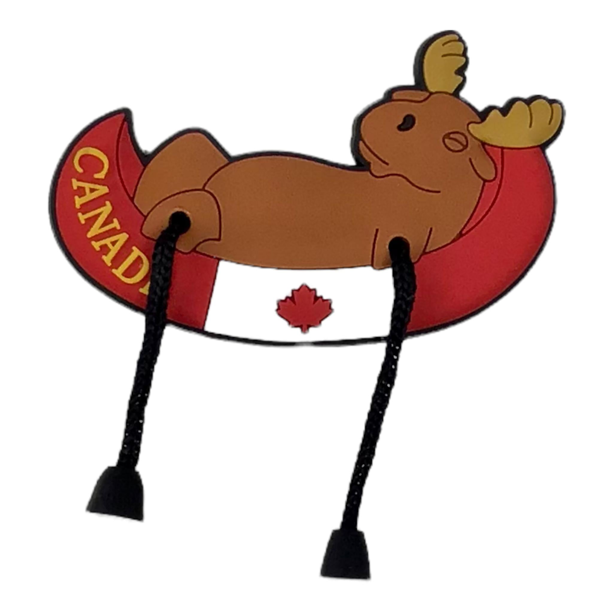 Fridge Magnet - Moose sleeping in Canada Canoe