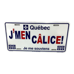 J’MEN CALICE Customized Quebec Car Plaque Size Novelty Souvenir Gift Plate