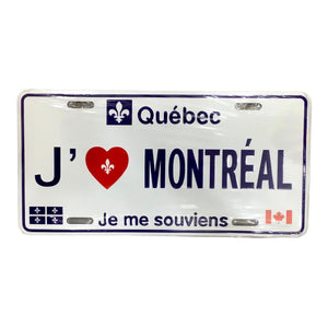 J’❤️Montréal Customized Quebec Car Plaque Size Novelty Souvenir Gift Plate