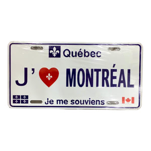 J’❤️Montréal Customized Quebec Car Plaque Size Novelty Souvenir Gift Plate