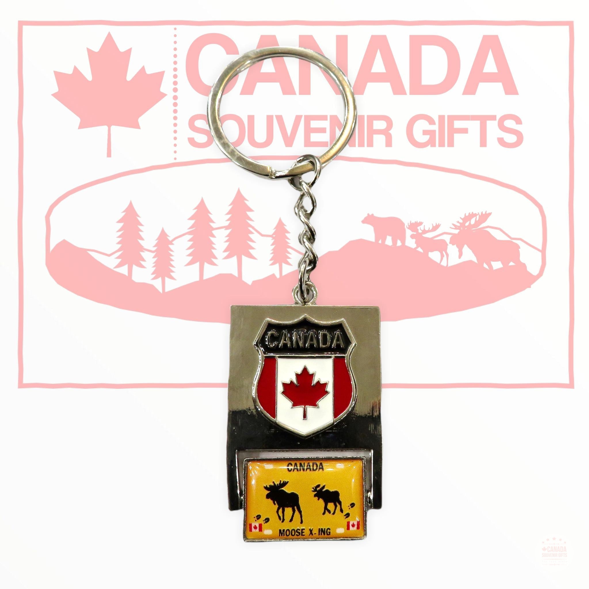 Key Holder - Canada Moose X-ing Flip Keychain
