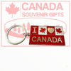 Key Holder - I Love Canada, 2 Maple Leaves & a Heart Metal Keychain