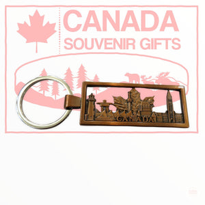 Keychain 3D - Canadian Vintage Key Holder - Maple Leaf Key Fob - Silver or Bronze