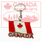 Keychain - Canada Country Waving Flag Shaped Porte-Cle - Metal Diecast