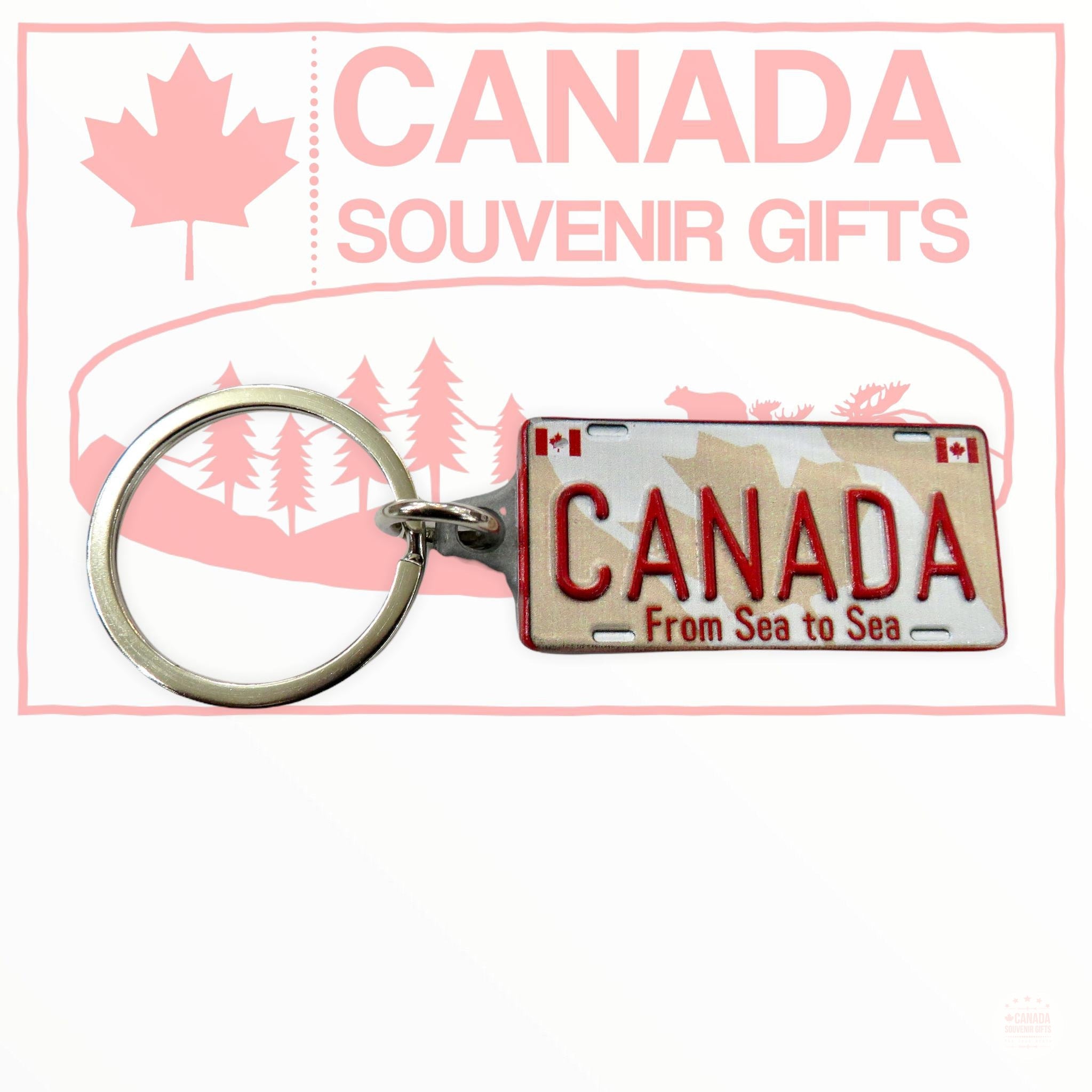 Keychain - Canada From Sea To Sea Key Ring - License Plate Themed Design