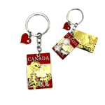Keychain - Canada Moose Keyring with Heart Charms