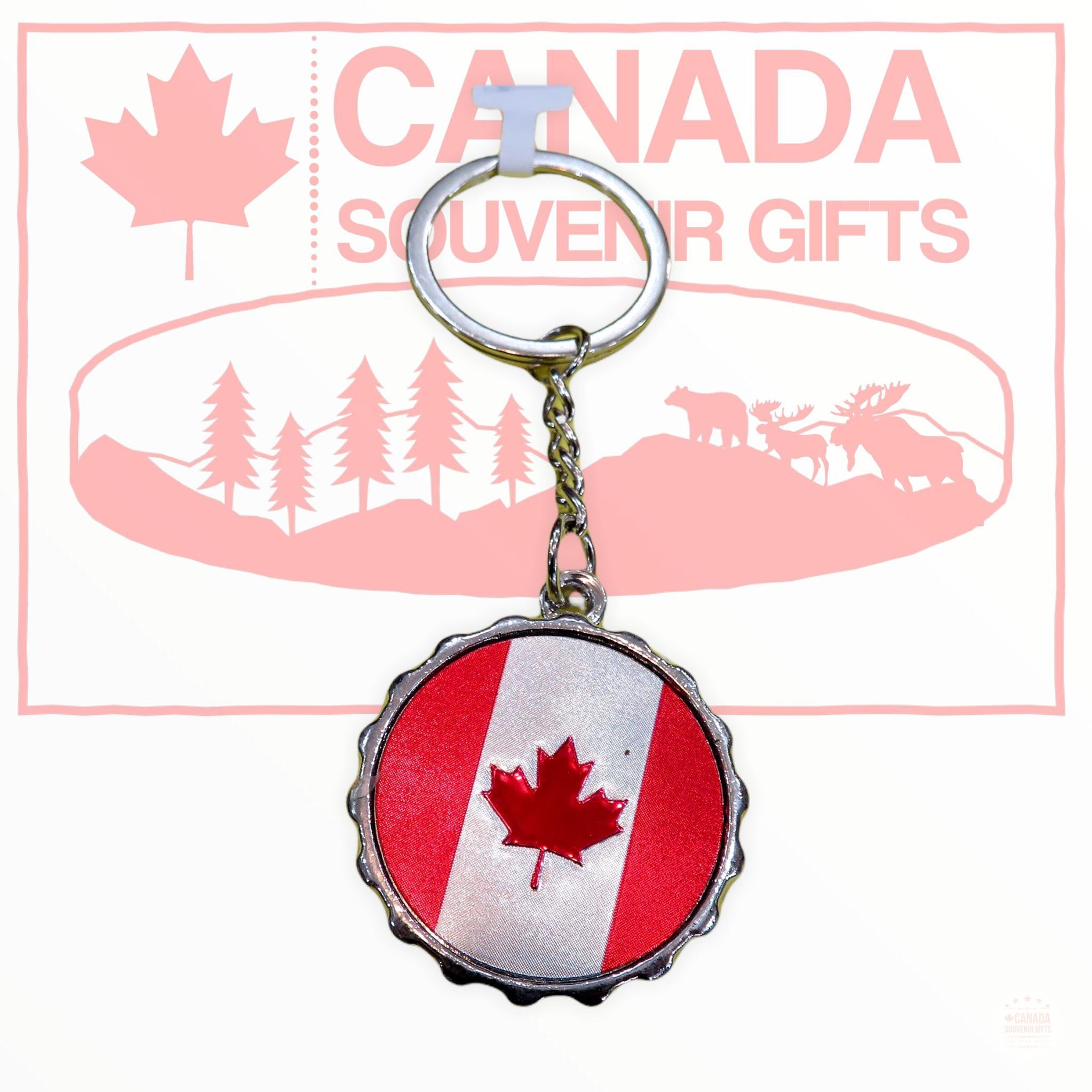 Keychain - Canadian Flag Themed Bottle Opener Key Ring