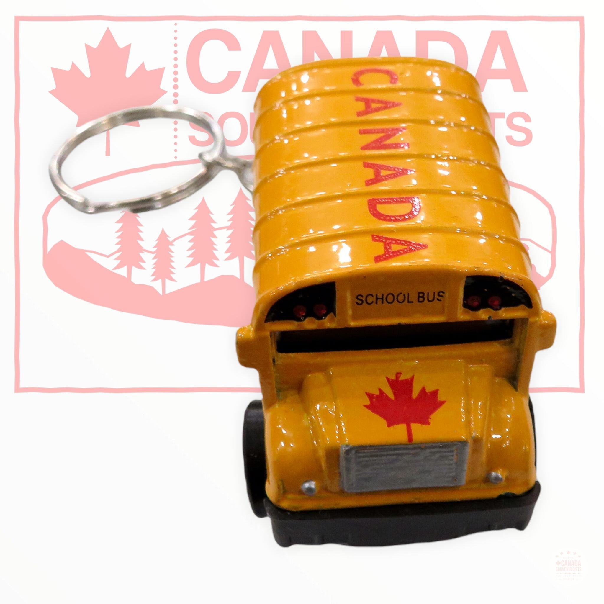 Keychain - Canadian School Bus Metal Key Holder | Canada Souvenir Gift