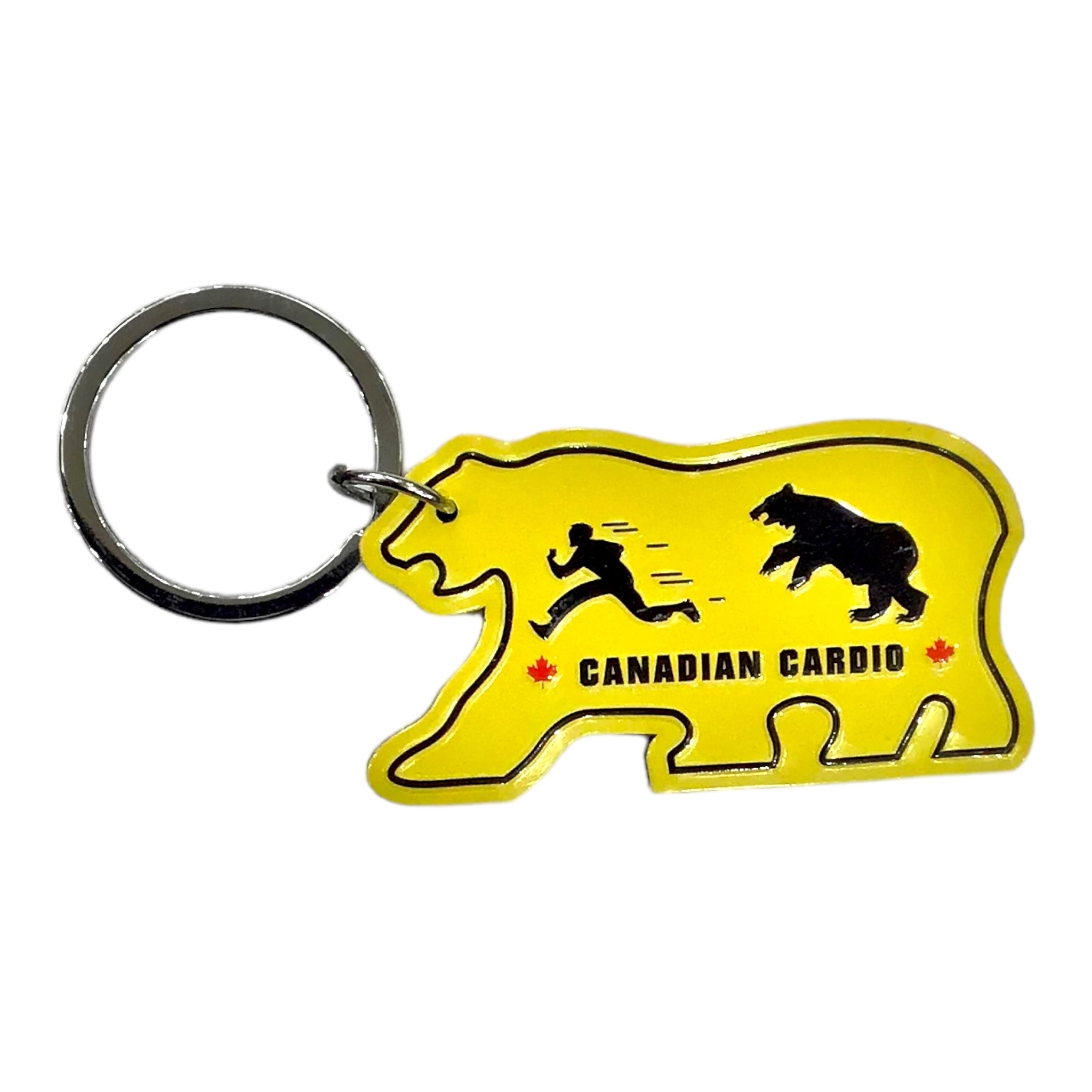 Keychain Double Sided Canadian Cardio Key Ring Bear Cut Shaped