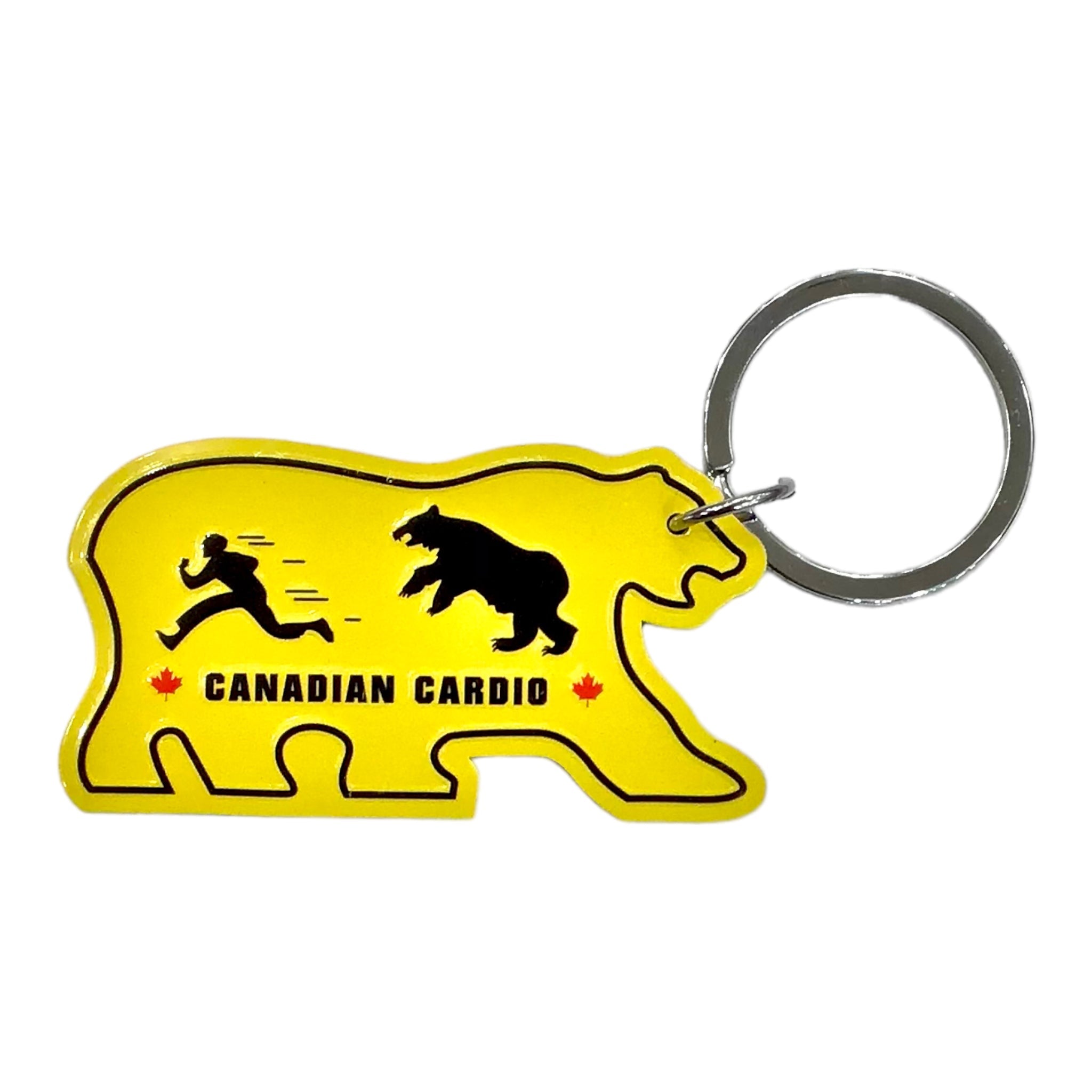 Keychain Double Sided Canadian Cardio Key Ring Bear Cut Shaped