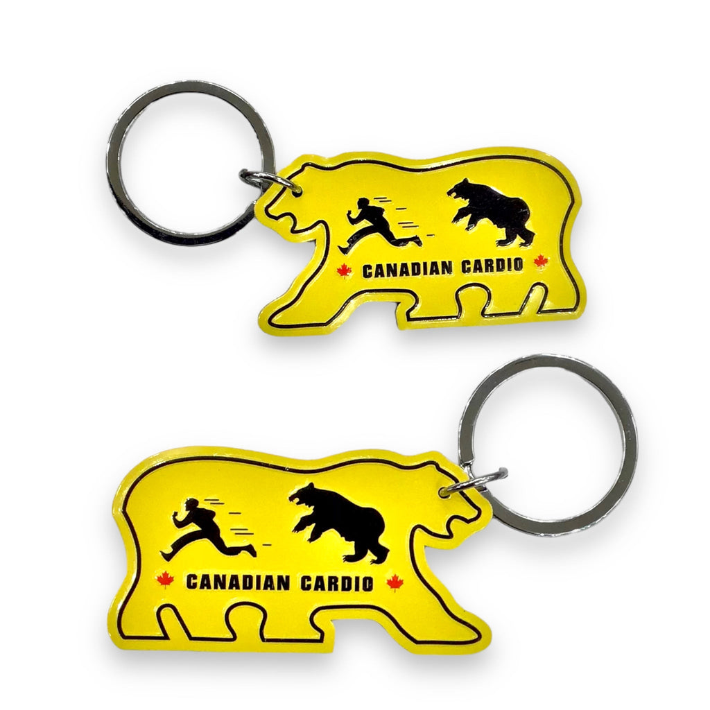 Keychain Double Sided Canadian Cardio Key Ring Bear Cut Shaped