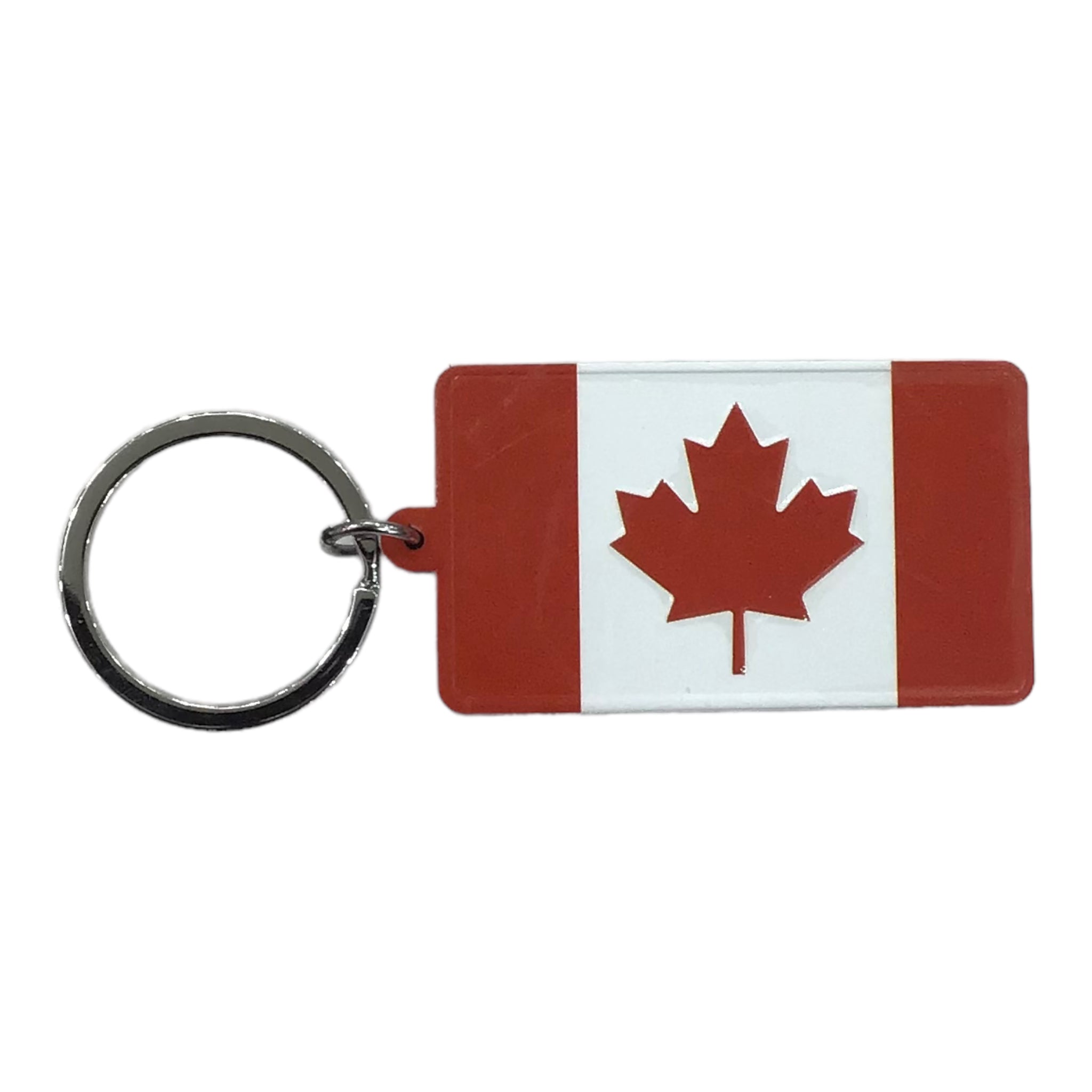 Keychain Double Sided - Montreal Car Plate Theme and Canadian Flag Key Ring