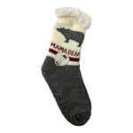 MAMA BEAR Thermal Sherpa Slipper Socks Winter Fleece Anti Slip Sock