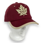 MAPLE LEAF EMBROIDERY CANADA BURGUNDY BASEBALL CAP