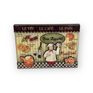MONTREAL FAMOUS FOOD POUTINE EMBOSSED 3D WOOD FRIDGE MAGNET EPOXY FINISHED