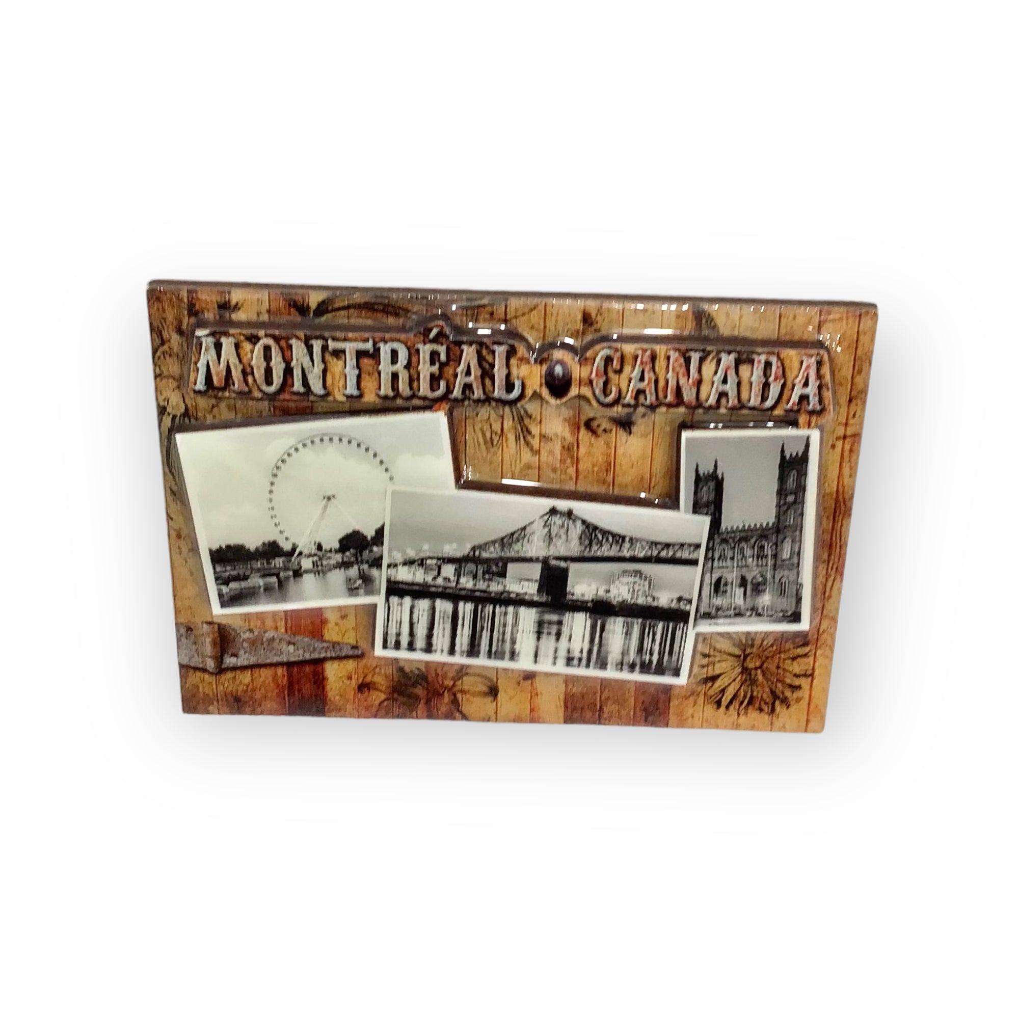 MONTREAL SCENIC WOOD FRIDGE MAGNET EPOXY FINISHED