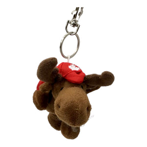 MOOSE ZIPPER PULL - PLUSH KEYCHAIN W/ CANADA RED CAP AND BACKPACK