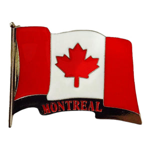 Magnet - Canada waving flag w/ Montreal Name Drop Metal DieCast