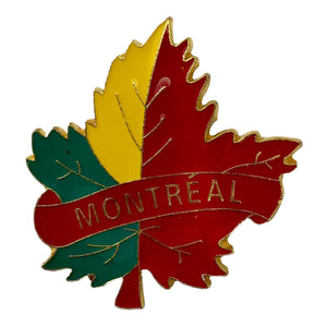 Maple Leaf Red Green Yellow Magnet w/ Montreal name drop